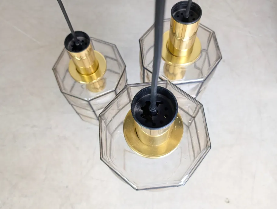 Clearance Pamono Brutalist Hanging Light from Glashütte Limburg