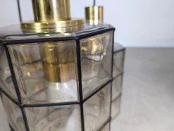 Clearance Pamono Brutalist Hanging Light from Glashütte Limburg