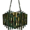 Online Pamono Brutalist Iron and Art Glass Chandelier attributed to Biancardi & Jordan, Italy, 1970s