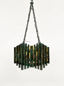Online Pamono Brutalist Iron and Art Glass Chandelier attributed to Biancardi & Jordan, Italy, 1970s
