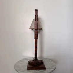 New Pamono Brutalist Lamp with Adjustable Wooden System and Shade, 1950