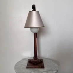 New Pamono Brutalist Lamp with Adjustable Wooden System and Shade, 1950