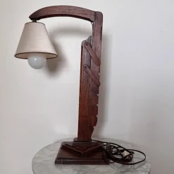 New Pamono Brutalist Lamp with Adjustable Wooden System and Shade, 1950