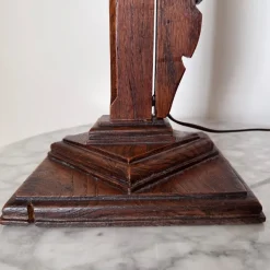 New Pamono Brutalist Lamp with Adjustable Wooden System and Shade, 1950