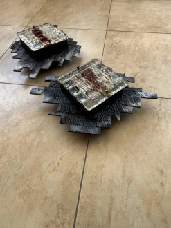 Hot Pamono Brutalist Murano Glass Wall Lamps by Albano Poli for Poli Arte, 1970s, Set of 2