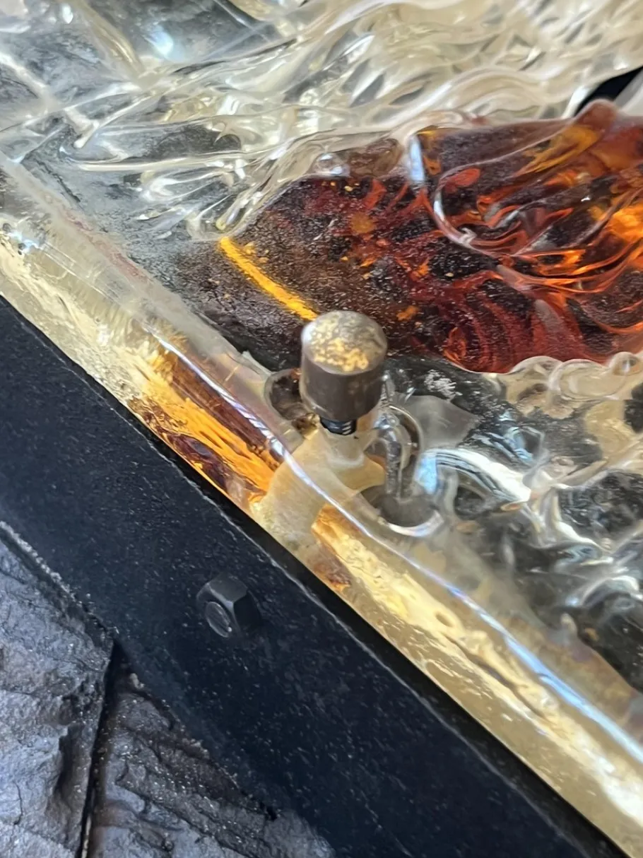 Hot Pamono Brutalist Murano Glass Wall Lamps by Albano Poli for Poli Arte, 1970s, Set of 2