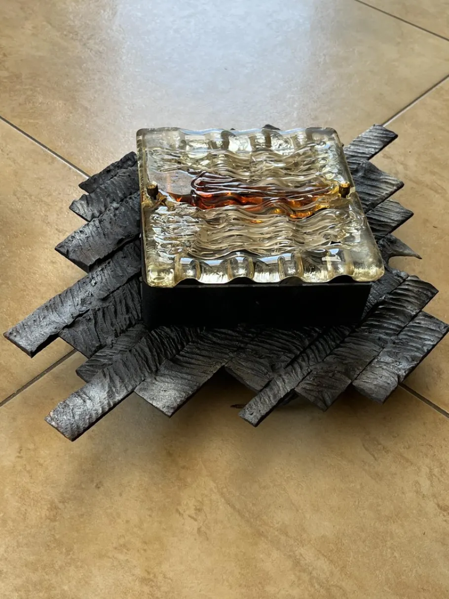 Hot Pamono Brutalist Murano Glass Wall Lamps by Albano Poli for Poli Arte, 1970s, Set of 2