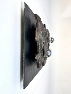 New Pamono Brutalist Relief Ceramic & Slate Stone Wall Lamp from Brakelmann & Becker, Germany, 1960s