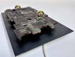 New Pamono Brutalist Relief Ceramic & Slate Stone Wall Lamp from Brakelmann & Becker, Germany, 1960s