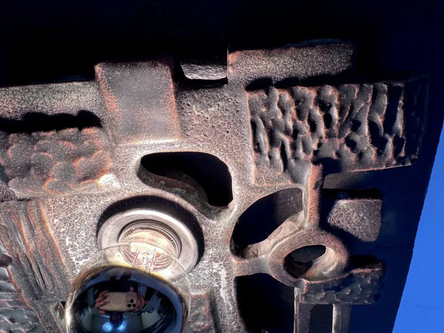 New Pamono Brutalist Relief Ceramic & Slate Stone Wall Lamp from Brakelmann & Becker, Germany, 1960s