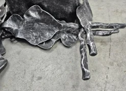 Sale Pamono Brutalist Sconces in Wrought Iron and Murano Glass attributed to Poliarte, 1970s, Set of 2