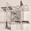 Online Pamono Brutalist Square Murano Glass Wall Lamp attributed to Mazzega, 1970s
