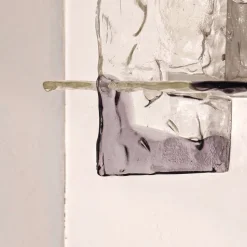 Online Pamono Brutalist Square Murano Glass Wall Lamp attributed to Mazzega, 1970s