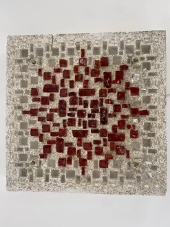 Discount Pamono Brutalist Style Glass Object/Wall Lamp in Exposed Concrete attributed to Christof Krüger for Franz Lehmann Berlin Weißensee Glass Workshops, 1970s