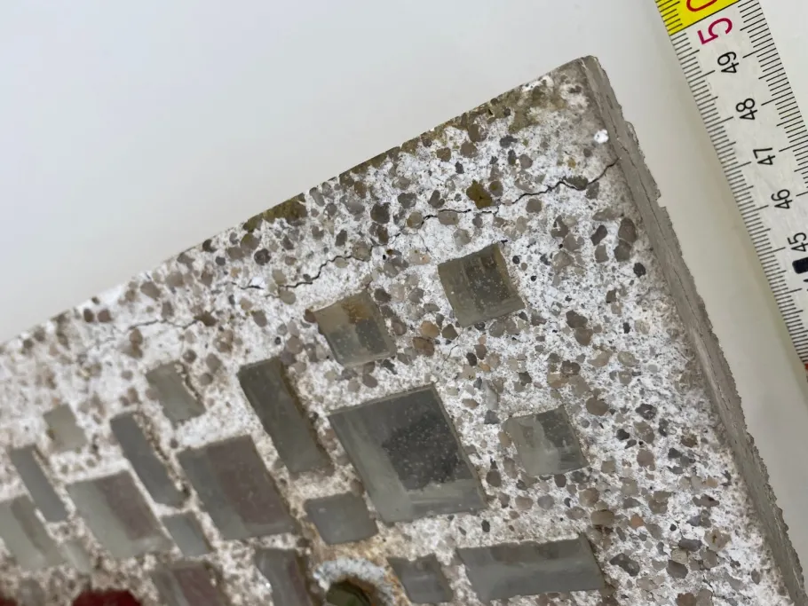 Discount Pamono Brutalist Style Glass Object/Wall Lamp in Exposed Concrete attributed to Christof Krüger for Franz Lehmann Berlin Weißensee Glass Workshops, 1970s