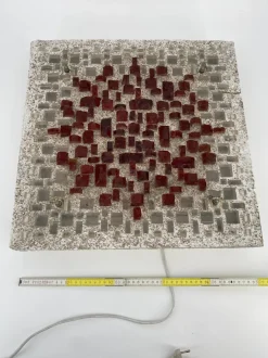 Discount Pamono Brutalist Style Glass Object/Wall Lamp in Exposed Concrete attributed to Christof Krüger for Franz Lehmann Berlin Weißensee Glass Workshops, 1970s