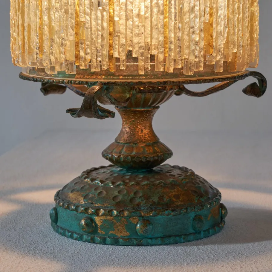 Discount Pamono Brutalist Table Lamp in Murano Glass from Biancardi & Jordan, Verona, 1950s