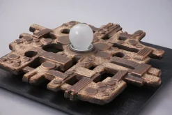 Hot Pamono Brutalistic Pottery Wall Lamp from Brakelmann & Becker, 1970s