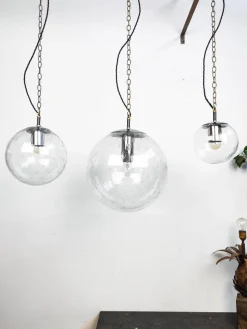 Discount Pamono Bubble Glass Pendant Lights from Raak Amsterdam, Set of 3