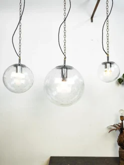 Discount Pamono Bubble Glass Pendant Lights from Raak Amsterdam, Set of 3