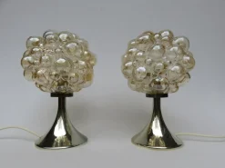 Pamono Bubble Glass Table Lamps by Helena Tynell for Limburg, 1960s, Set of 2