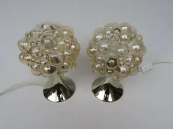 Pamono Bubble Glass Table Lamps by Helena Tynell for Limburg, 1960s, Set of 2