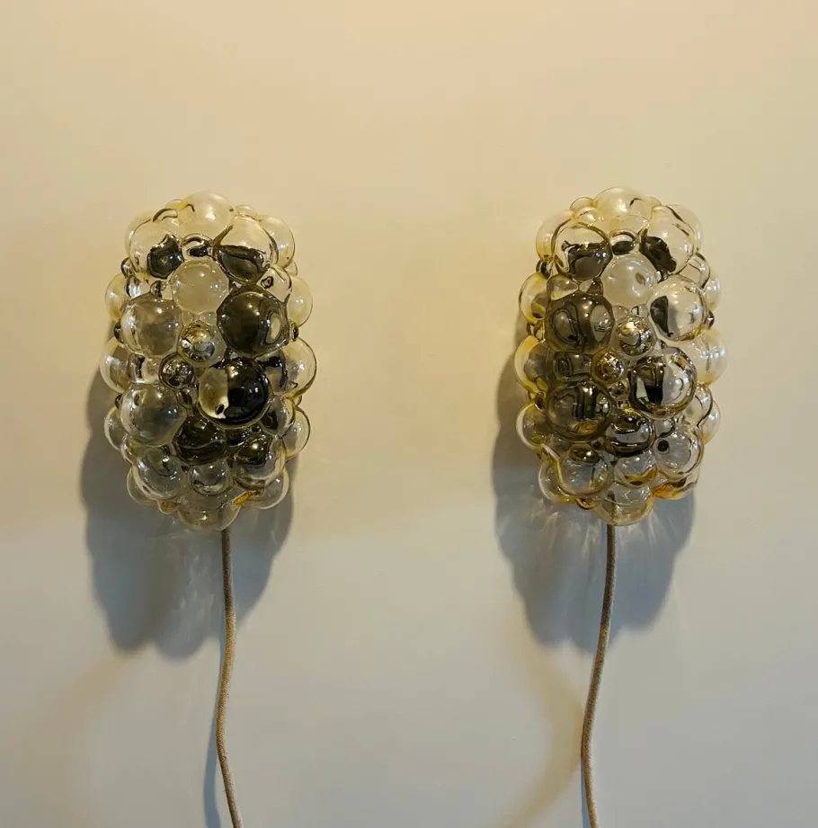 Hot Pamono Bubble Wall Lights attributed to Helena Tynell, 1960s, Set of 2