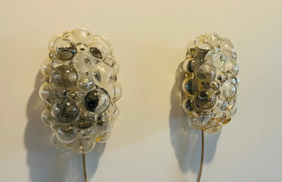 Hot Pamono Bubble Wall Lights attributed to Helena Tynell, 1960s, Set of 2