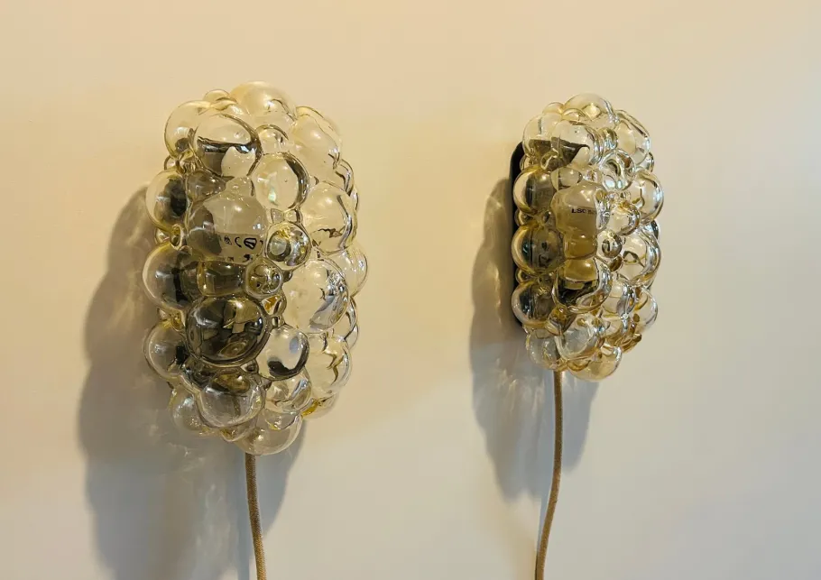 Hot Pamono Bubble Wall Lights attributed to Helena Tynell, 1960s, Set of 2