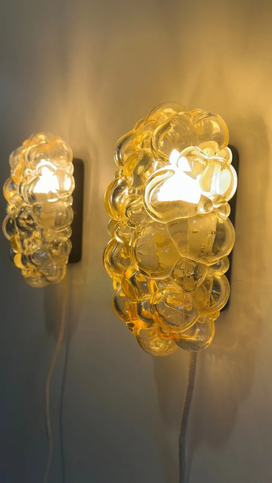 Hot Pamono Bubble Wall Lights attributed to Helena Tynell, 1960s, Set of 2