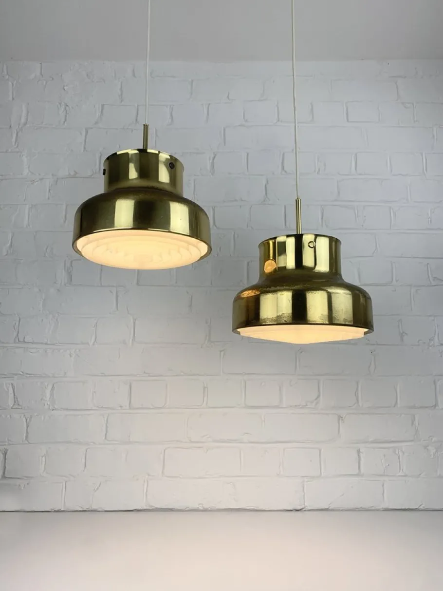 Online Pamono Bumling Pendant Lamps in Brass by Anders Pehrson for Ateljé Lyktan, 1960s, Set of 2
