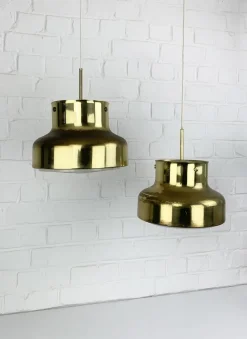 Online Pamono Bumling Pendant Lamps in Brass by Anders Pehrson for Ateljé Lyktan, 1960s, Set of 2