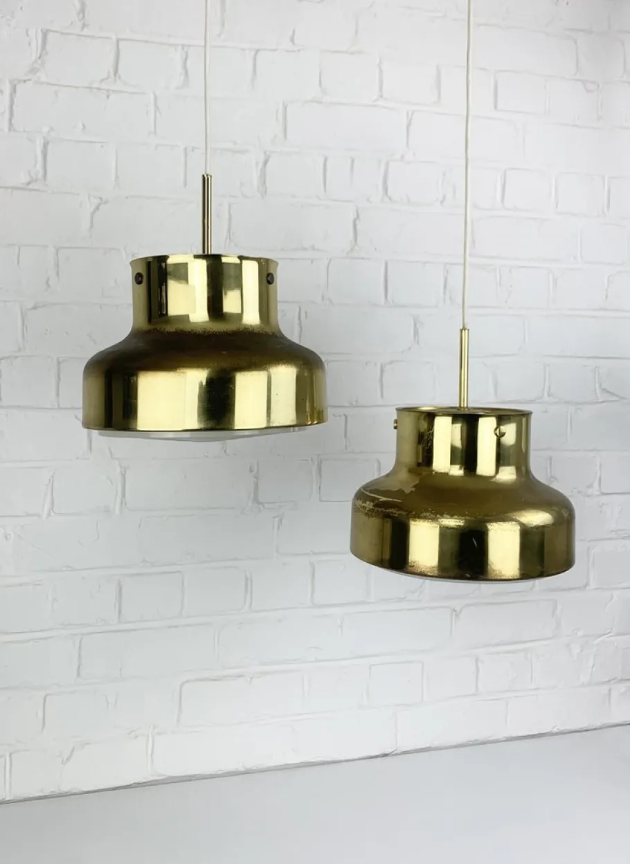 Online Pamono Bumling Pendant Lamps in Brass by Anders Pehrson for Ateljé Lyktan, 1960s, Set of 2