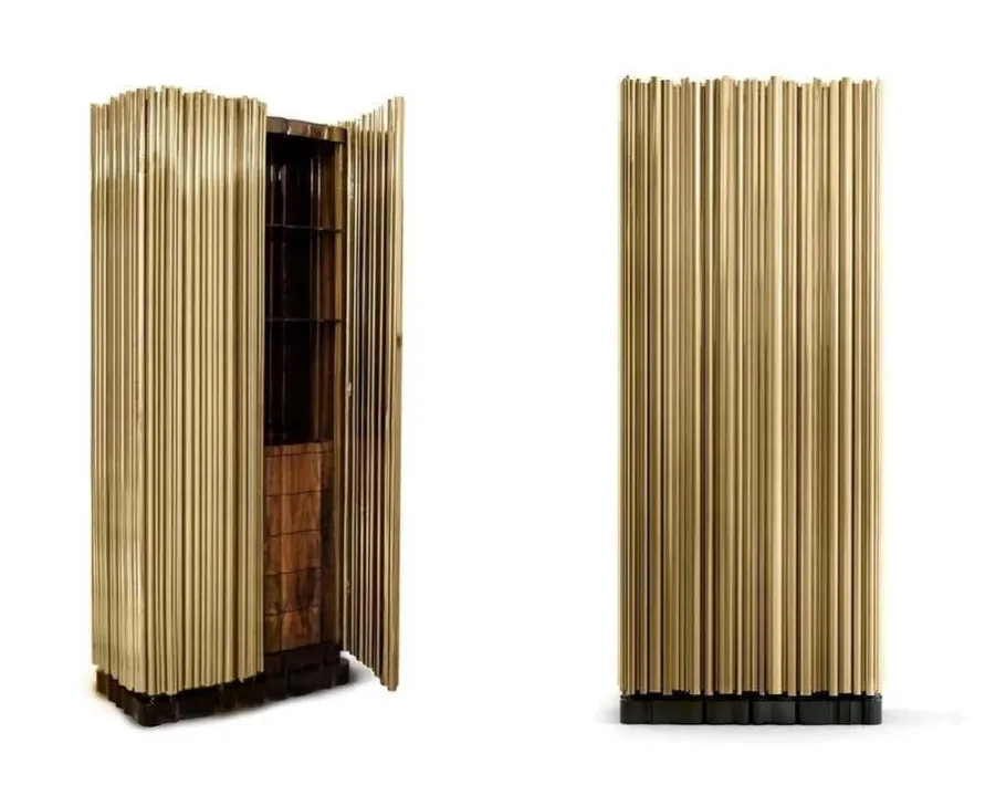 Online Pamono Cabinet in Gold-Plated Brass