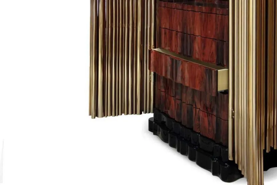 Online Pamono Cabinet in Gold-Plated Brass