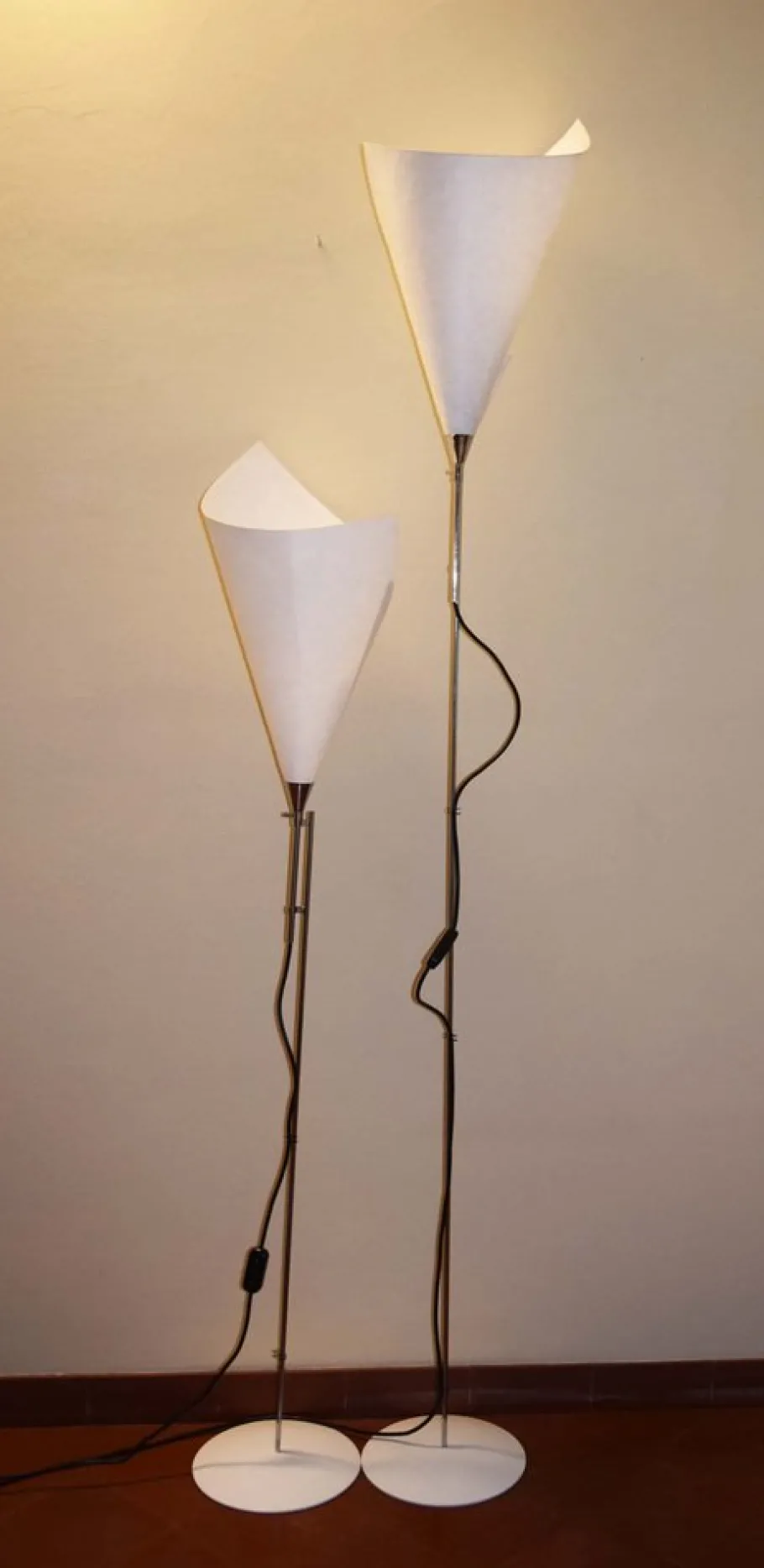 Clearance Pamono Calla Floor Lamps by Marcello Cuneo for Valenti, Italy, 1975, Set of 2