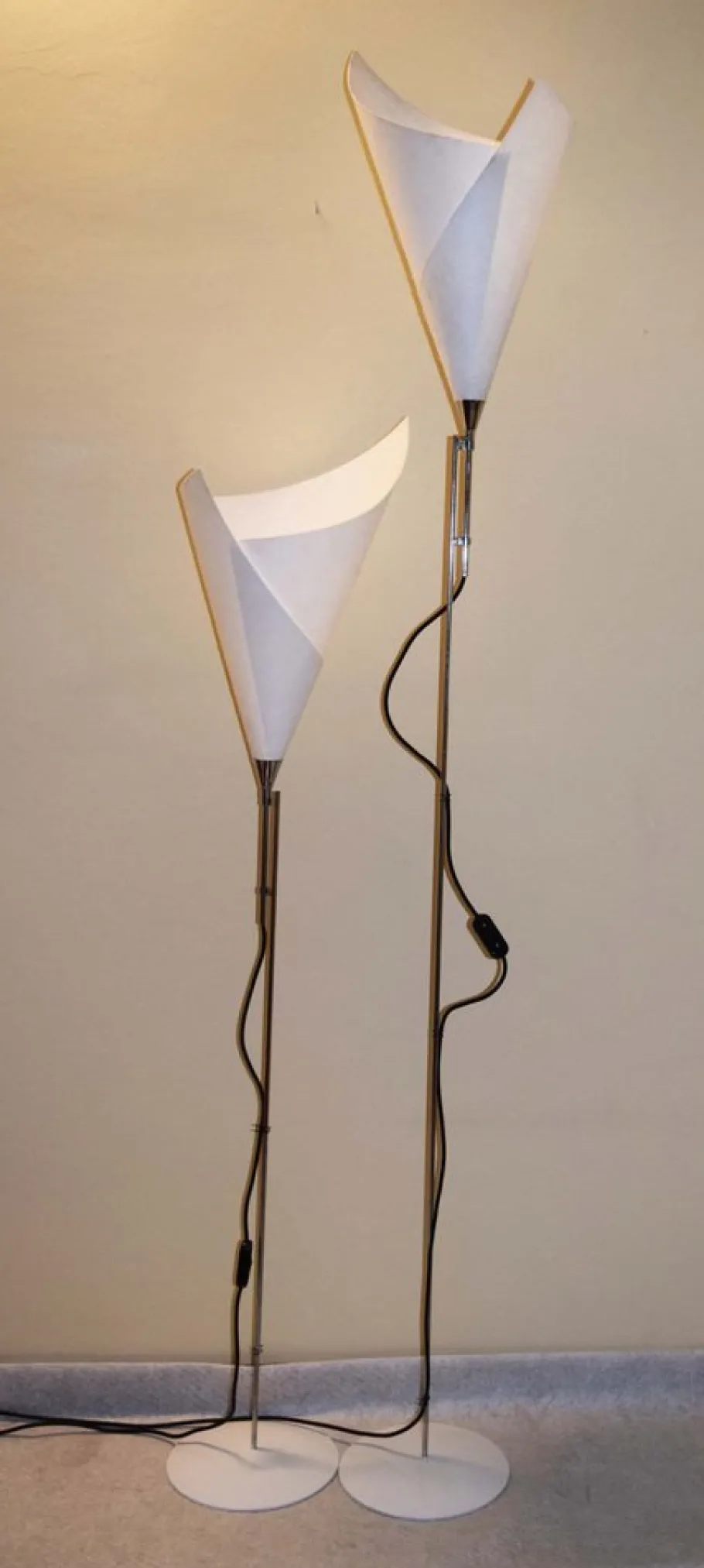 Clearance Pamono Calla Floor Lamps by Marcello Cuneo for Valenti, Italy, 1975, Set of 2