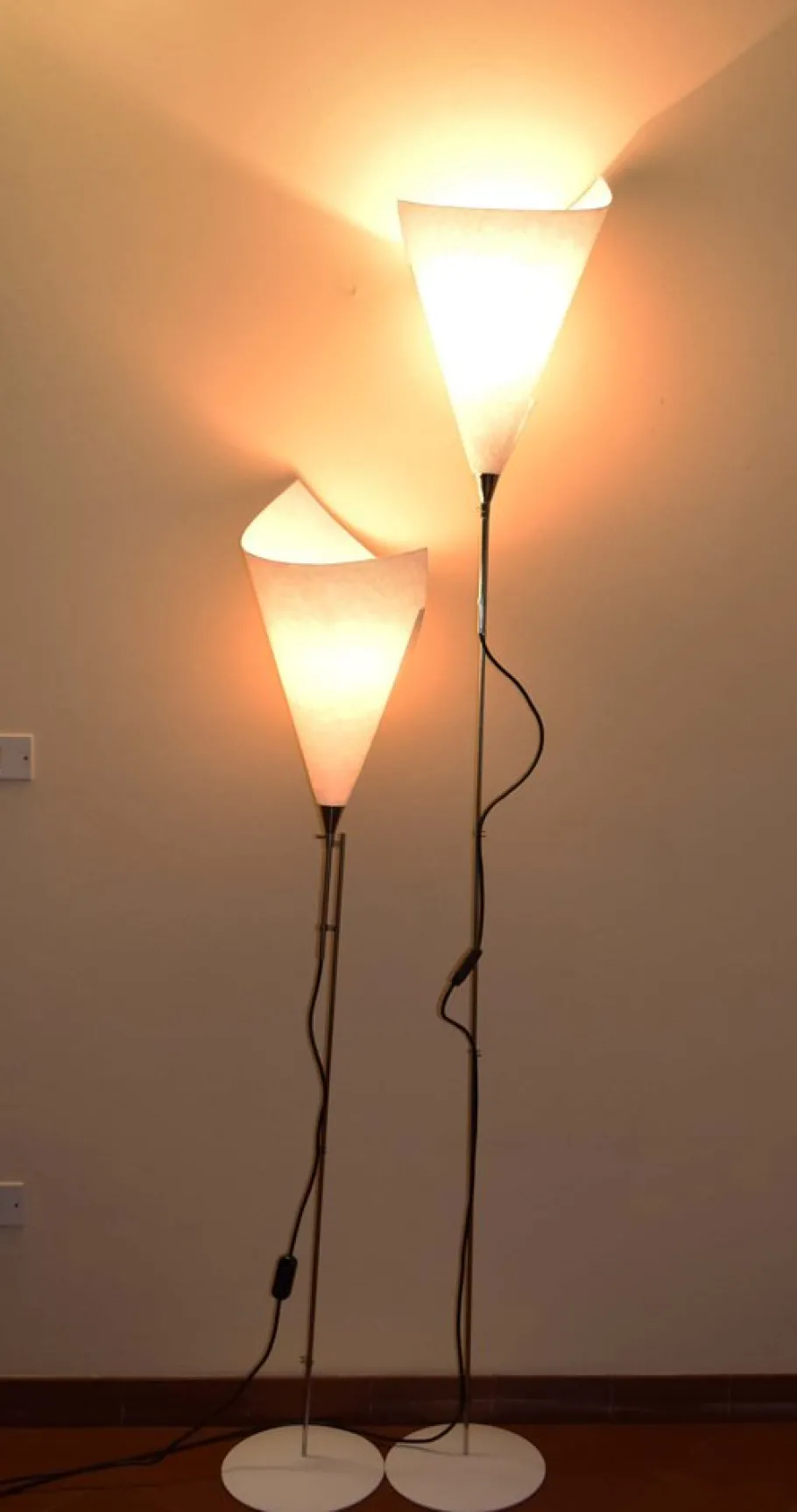 Clearance Pamono Calla Floor Lamps by Marcello Cuneo for Valenti, Italy, 1975, Set of 2