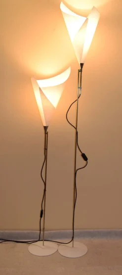 Clearance Pamono Calla Floor Lamps by Marcello Cuneo for Valenti, Italy, 1975, Set of 2