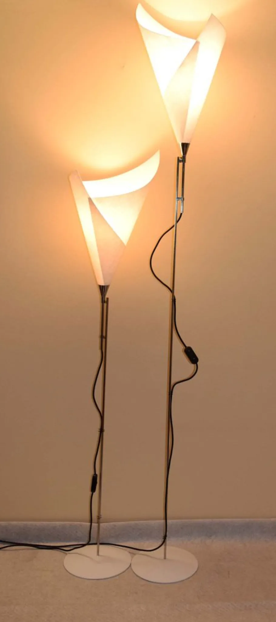 Clearance Pamono Calla Floor Lamps by Marcello Cuneo for Valenti, Italy, 1975, Set of 2