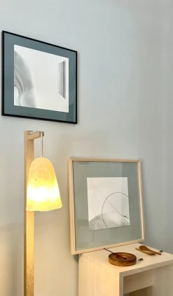 New Pamono Campanula Floor Lamp in Natural Oak and Porcelain by Frau Caze