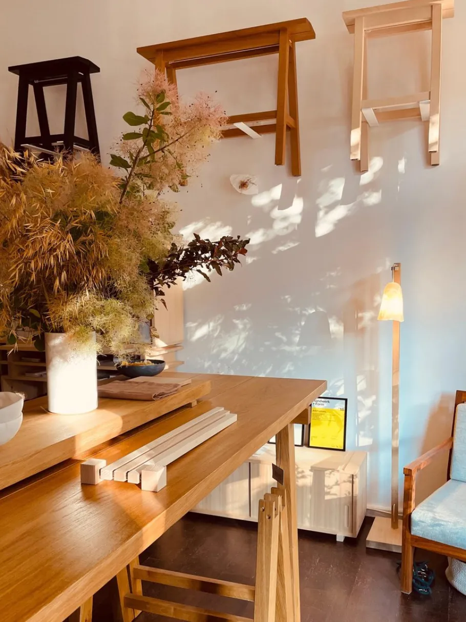 New Pamono Campanula Floor Lamp in Natural Oak and Porcelain by Frau Caze