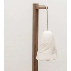 New Pamono Campanula Floor Lamp in Natural Oak and Porcelain by Frau Caze