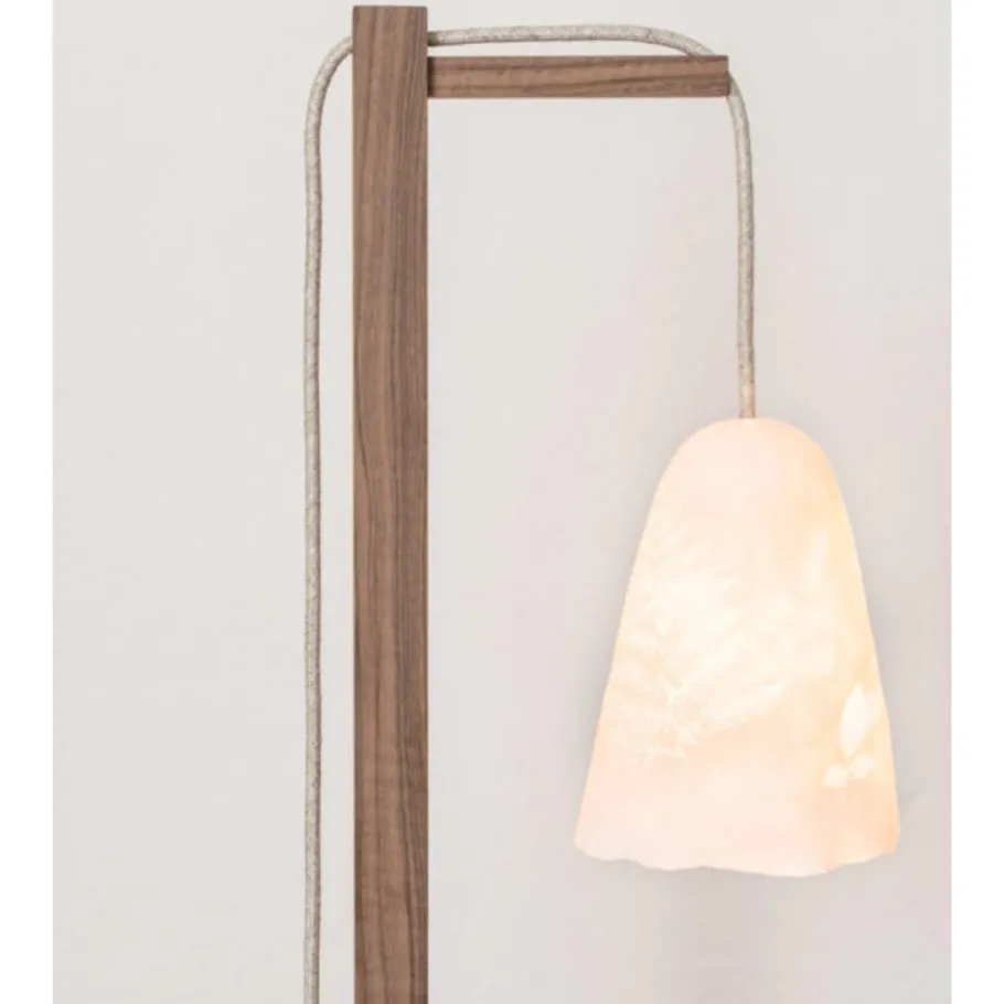 New Pamono Campanula Floor Lamp in Natural Oak and Porcelain by Frau Caze
