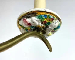 Hot Pamono Capodimonte Hand-Painted Porcelain & Brass Chandelier