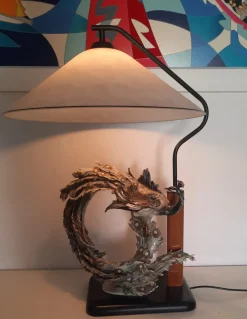 Pamono Capodimonte Peacock Sculpture Table Lamp by Giuseppe Armani, 1980s