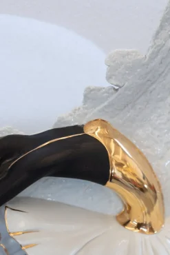 Outlet Pamono Carpiè Dancer Sculpture Table Lamp in Murano Glass and Ceramic, 1970s