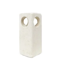 New Pamono Carved Limestone Table Lamp by Albert Tormos, France, 1970s