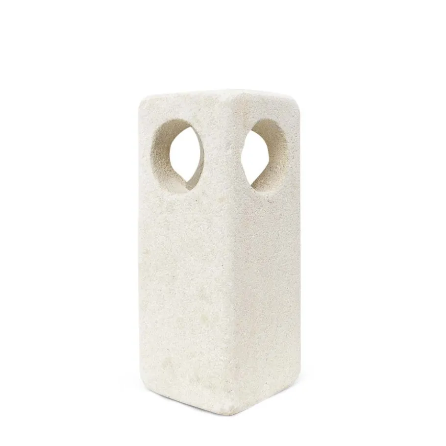 New Pamono Carved Limestone Table Lamp by Albert Tormos, France, 1970s