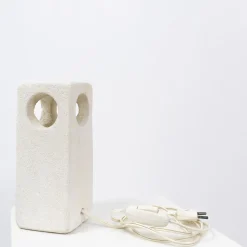 New Pamono Carved Limestone Table Lamp by Albert Tormos, France, 1970s